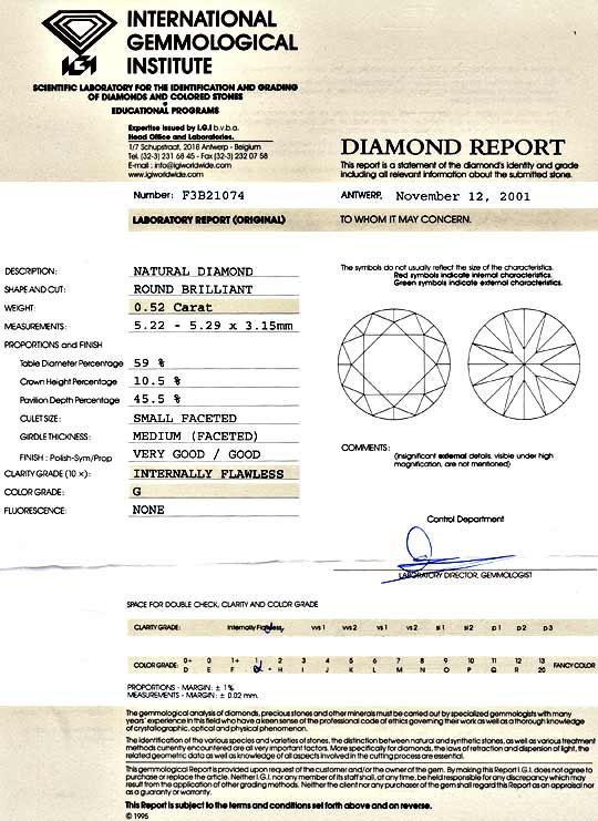 Foto 9 - Diamant 0,52 Carat Brillant IGI Lupenrein Top Wesselton, D5159