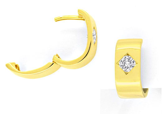 Foto 1 - Brillant Creolen Ohrringe Diamanten-Creolen Gold, S4006